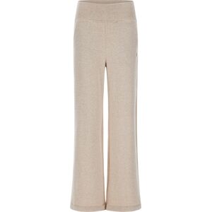 Freddy Pantaloni ampi in felpa tricot con vita risvoltabile Beige Mèlange Donna Extra Large