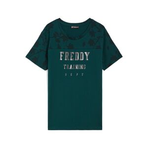 Freddy T-shirt comfort fit con maniche e spalle stampa floreale Green-Allover Flower Green Donna Extra Small