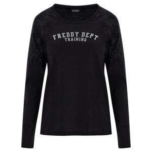 Freddy T-shirt manica lunga con inserti su spalle stampa floreale Black-Allover Flower Black Donna Medium