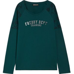 Freddy T-shirt manica lunga con inserti su spalle stampa floreale Green-Allover Flower Green Donna Medium