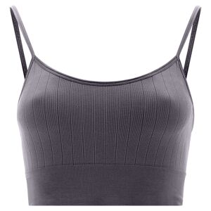 Freddy Crop top slim in tricot a costine con spalline sottili Blackened Pearl Donna Large