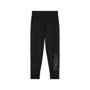 Freddy Pantaloni in french terry modal con logo borchiato sul fondo Nero Donna Small