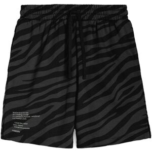 Freddy Pantaloncini da donna in french terry stampa zebrata in tono Zebra Animalier - Black Donna Extra Small