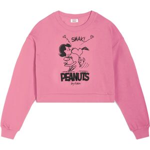 Freddy Felpa girocollo corta e comfort fit con grafica Peanuts Pink Carnation Donna Medium