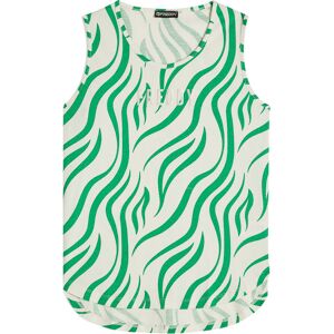 Freddy Canotta da donna stampa zebrata con fondo stondato Zebra Ani Green On Beige Donna Large