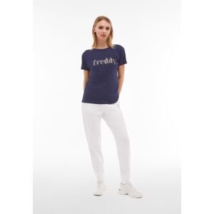 Freddy T-shirt donna in jersey modal con logo composto da strass Naval Academy Donna Medium