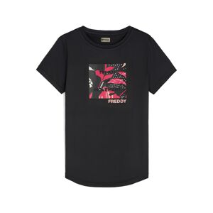 Freddy T-shirt in tessuto tecnico traspirante con stampa colorata Black-Allover Tropical Pink Donna Extra Large