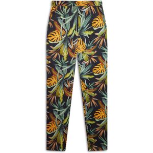 Freddy Pantaloni donna in satin di viscosa a fantasia tropical Black - Allover Flower Donna Large