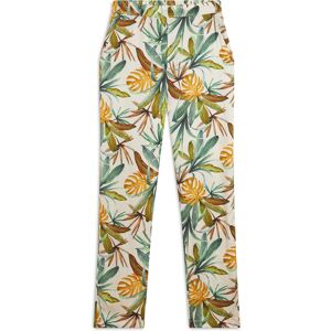 Freddy Pantaloni donna in satin di viscosa a fantasia tropical White - Allover Flower Donna Small