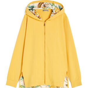 Freddy Felpa collo alto e zip in jersey con dettagli tropical Yellow -B&W Allover Flower Donna Large