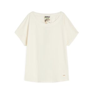 Freddy T-shirt donna con inserto posteriore stampa tropical White -B&W Allover Flower Donna Medium