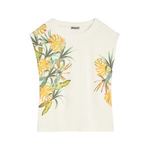 Freddy T-shirt in jersey modal maniche cortissime e stampe laterali White -B&W Allover Flower Donna Medium