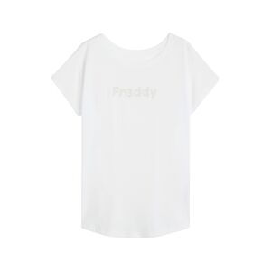 Freddy T-shirt comfort bifronte da donna con perline applicate Bianco Donna Medium