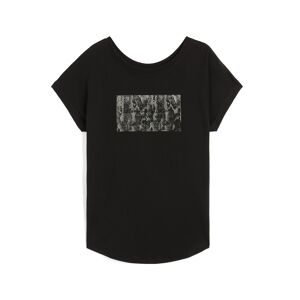 Freddy T-shirt comfort bifronte da donna con grafica animalier Nero Donna Extra Small