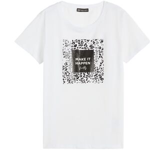 Freddy T-shirt donna in cotone pima con grafica animalier lucida Bianco Donna Small