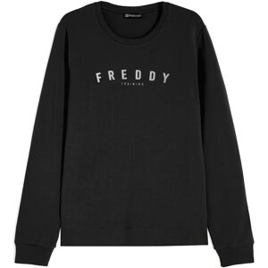 Freddy Felpa leggera da donna in jersey con logo glitter Nero Donna Extra Large