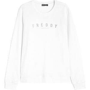 Freddy Felpa leggera da donna in jersey con logo glitter Bianco Donna Small