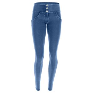 Freddy Jeggings push up WR.UP® skinny vita media in cotone organico Light Blue-Seams On Tone Donna Extra Large