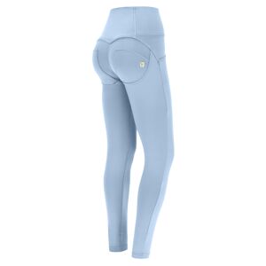 Freddy Pantaloni push up WR.UP® traspiranti vita alta con bottoni Blue Fog Donna Extra Large