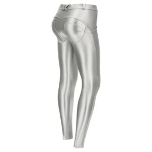 Freddy Pantaloni push up WR.UP® similpelle ecologica metallizzata Argento Donna Extra Large