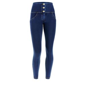 Freddy Jeggings push up WR.UP® 7/8 superskinny vita alta con bottoni Dark Jeans-Yellow Seam Donna Small