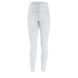 Freddy Pantaloni push up WR.UP® 7/8 vita alta bottoni similpelle Bianco Donna Medium