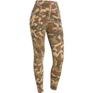 Freddy Pantaloni WR.UP® vita alta con zip in jersey camouflage Beige Mimetico Donna Xxs