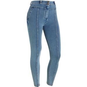 Freddy Jeggings WR.UP® vita alta con inserti, cucitura centrale Denim Blu Medio-Yellow Seams Donna Extra Large