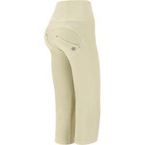 Freddy Pantaloni push up WR.UP® capri a vita alta tinti in capo in tessuto navetta Brown Rice Donna Xxs