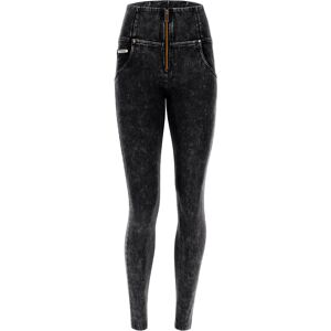 Freddy Jeans WR.UP® vita alta in bull denim navetta marble wash Nero Donna Extra Large