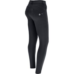 Freddy Pantaloni WR.UP® vita alta in tessuto navetta tinto capo Nero Donna Extra Small