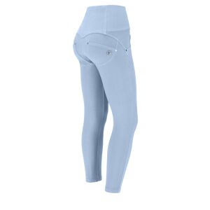 Freddy Pantaloni push up WR.UP® 7/8 vita alta con bottoni in tessuto navetta con strappi Blue Fog Donna Large