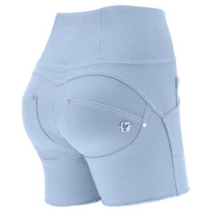 Freddy Shorts push up WR.UP® vita alta sfrangiati in denim navetta tinto in capo Blue Fog Donna Medium