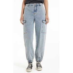 Tezenis Jeans Lunghi Cargo Donna Azzurro Tamaño M