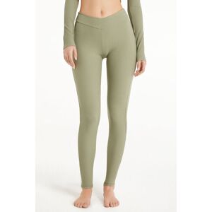 Tezenis Leggings a Costine con Taglio a V Donna Verde Tamaño L