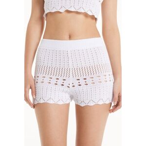 Tezenis Short a Vita Alta Crochet Donna Bianco Tamaño L