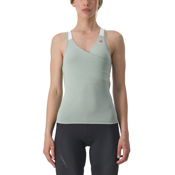 castelli solaris - top ciclismo - donna green/white m