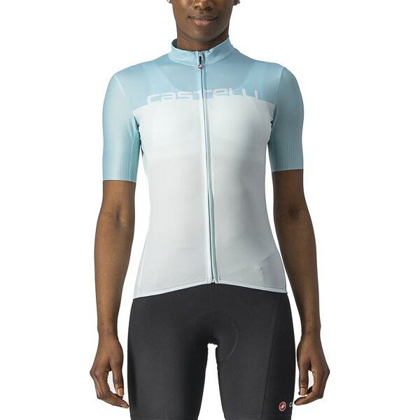 castelli velocissima - maglia ciclismo - donna light blue/white l