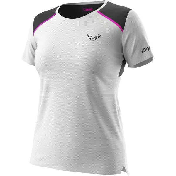 dynafit sky w - t-shirt trail running - donna white/black/pink xs