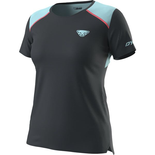 dynafit sky w - t-shirt trail running - donna dark blue/light blue/red l