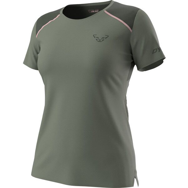 dynafit sky w - t-shirt trail running - donna green/light pink m