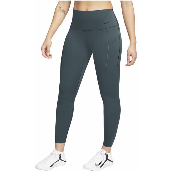 nike medium support 7/8 w - pantaloni fitness - donna green l