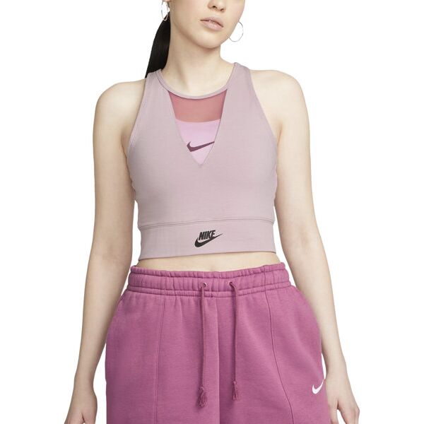 nike sportswear w crop - top fitness - donna pink xs