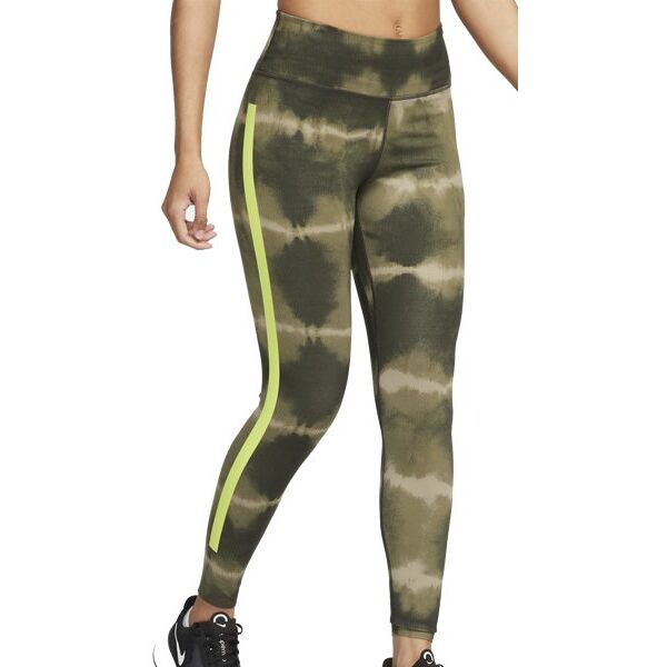 nike w nk one luxe df mr aop - pantaloni fitness - donna green m