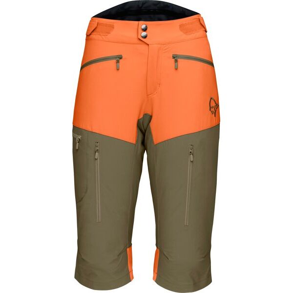 norrona fjora flex 1 - pantaloni corti trekking - donna dark orange/green m