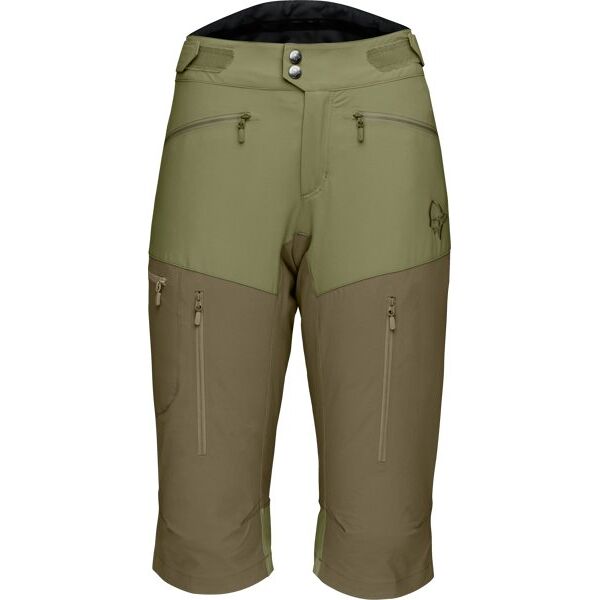 norrona fjora flex 1 - pantaloni corti trekking - donna green/dark green xs