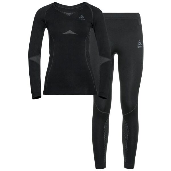 odlo winter specials performance evolution warm - set intimo - donna black xs