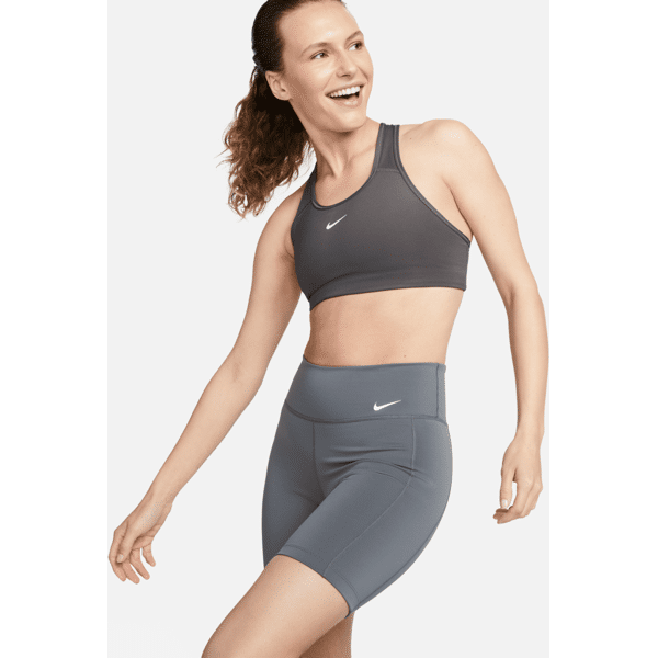 nike shorts per il ciclo modello ciclista a vita media 18 cm  one leak protection – donna - grigio