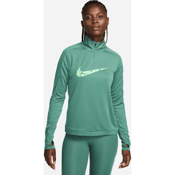 nike capo midlayer con zip a 1/4 dri-fit  swoosh – donna - verde