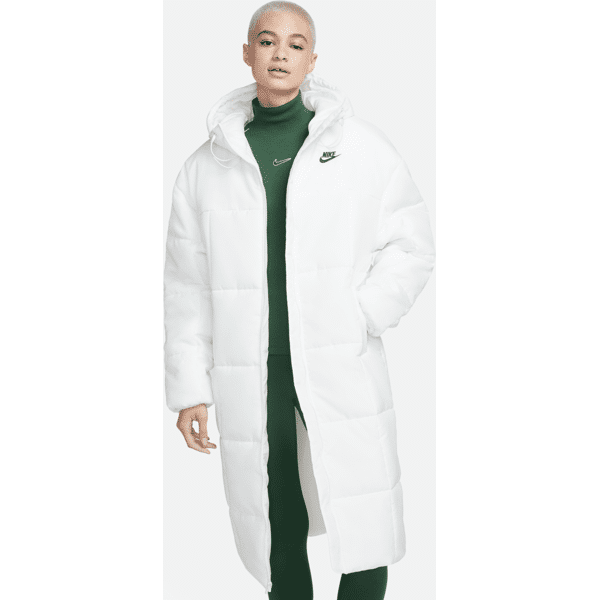 nike parka da fit ampio con cappuccio therma-fit  sportswear classic puffer – donna - bianco